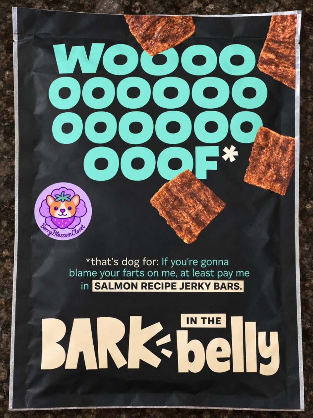 SEALED - Bark Salmon Recipe Jerky Bars for Dogs | No Grains Added - Exp. Nov/27